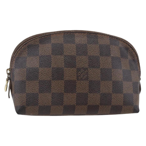 LOUIS VUITTON Damier Ebene Pochette Cosmetic PM Pouch N47516 LV Auth BA6917