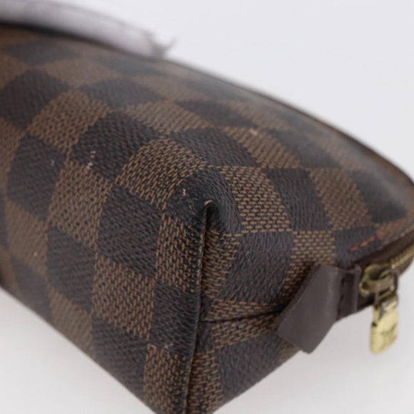 LOUIS VUITTON Damier Ebene Pochette Cosmetic PM Pouch N47516 LV Auth BA6917