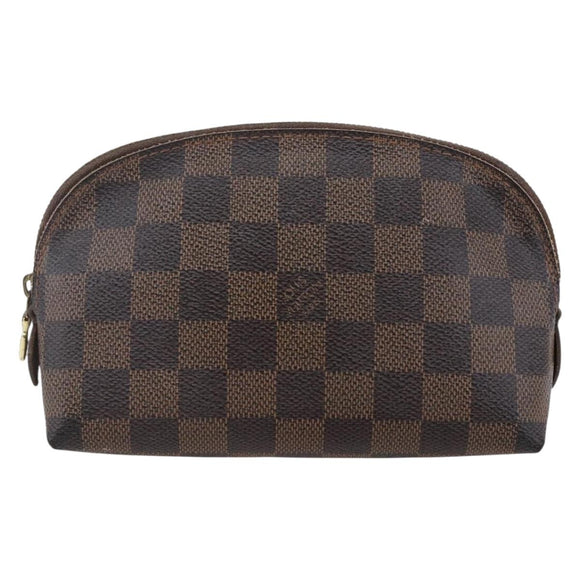 LOUIS VUITTON Damier Ebene Pochette Cosmetic PM Pouch N47516 LV Auth BA6917