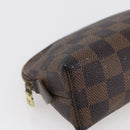 LOUIS VUITTON Damier Ebene Pochette Cosmetic PM Pouch N47516 LV Auth BA6917-14