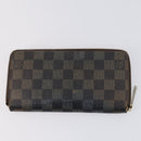 LOUIS VUITTON Damier Ebene Vernis Zippy Wallet 2 Set Pink LV Auth BA6918-11