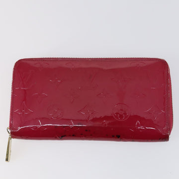 LOUIS VUITTON Damier Ebene Vernis Zippy Wallet 2 Set Pink LV Auth BA6918 - 0
