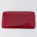 LOUIS VUITTON Damier Ebene Vernis Zippy Wallet 2 Set Pink LV Auth BA6918-3