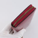 LOUIS VUITTON Damier Ebene Vernis Zippy Wallet 2 Set Pink LV Auth BA6918-4