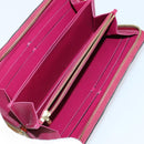 LOUIS VUITTON Damier Ebene Vernis Zippy Wallet 2 Set Pink LV Auth BA6918-8