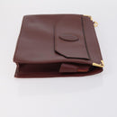 CELINE Cartier Clutch Bag PVC Leather 2 Set Beige Bordeaux Auth BA6920-4