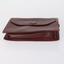 CELINE Cartier Clutch Bag PVC Leather 2 Set Beige Bordeaux Auth BA6920-6