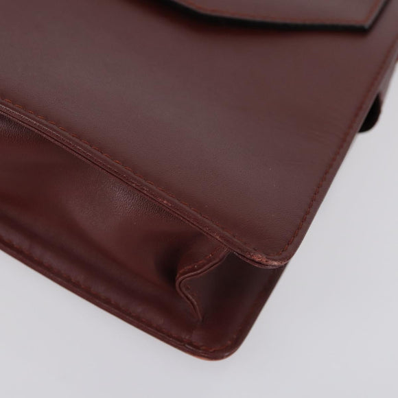 CELINE Cartier Clutch Bag PVC Leather 2 Set Beige Bordeaux Auth BA6920