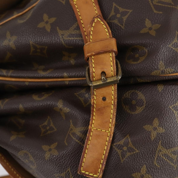 LOUIS VUITTON Monogram Saumur 35 Shoulder Bag M42254 LV Auth BA6948