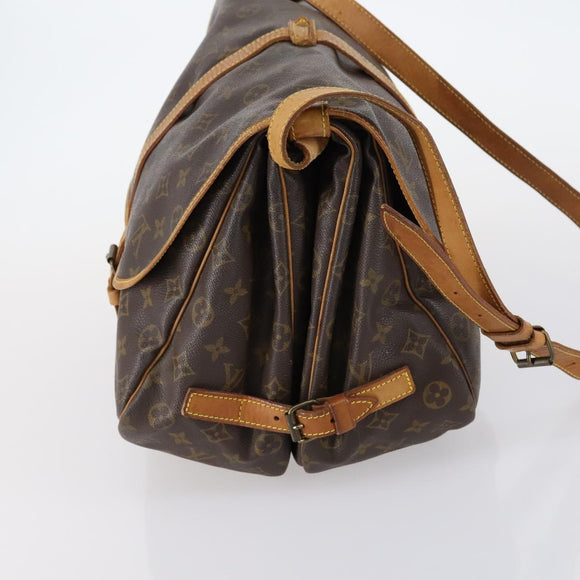 LOUIS VUITTON Monogram Saumur 35 Shoulder Bag M42254 LV Auth BA6948