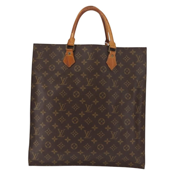 LOUIS VUITTON Monogram Sac Plat Hand Bag M51140 LV Auth BA6954