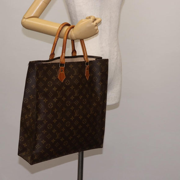 LOUIS VUITTON Monogram Sac Plat Hand Bag M51140 LV Auth BA6954