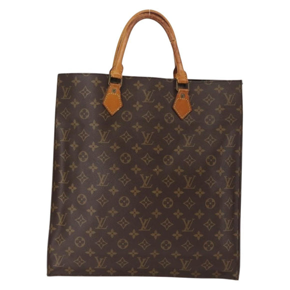 LOUIS VUITTON Monogram Sac Plat Hand Bag M51140 LV Auth BA6954