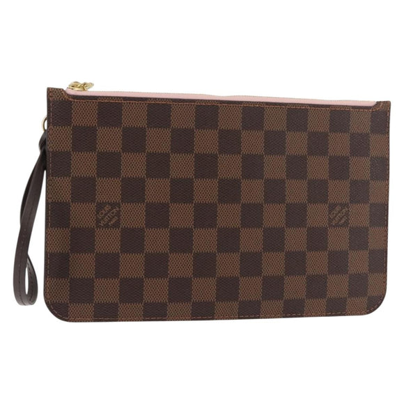 LOUIS VUITTON Damier Ebene Neverfull MM Pouch Accessory Pouch LV Auth BA6975