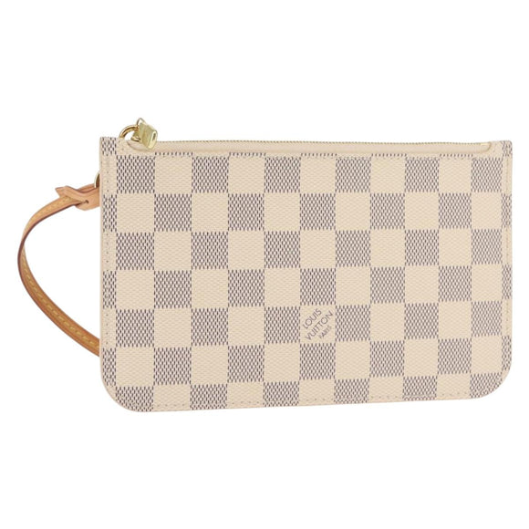 LOUIS VUITTON Damier Azur Neverfull PM Pouch Accessory Pouch LV Auth BA6980