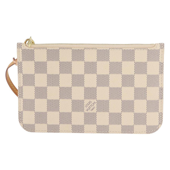 LOUIS VUITTON Damier Azur Neverfull PM Pouch Accessory Pouch LV Auth BA6980