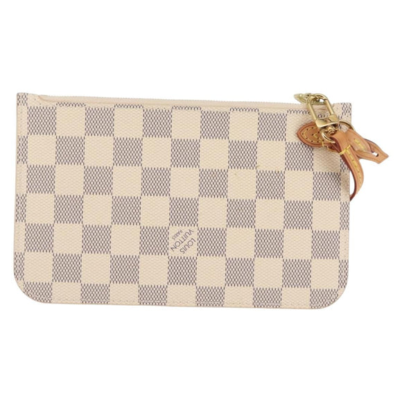 LOUIS VUITTON Damier Azur Neverfull PM Pouch Accessory Pouch LV Auth BA6980