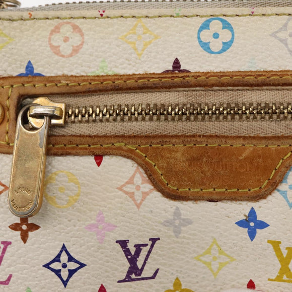 LOUIS VUITTON Monogram Multicolor Pochette MM Pouch White M60028 LV Auth BA6983