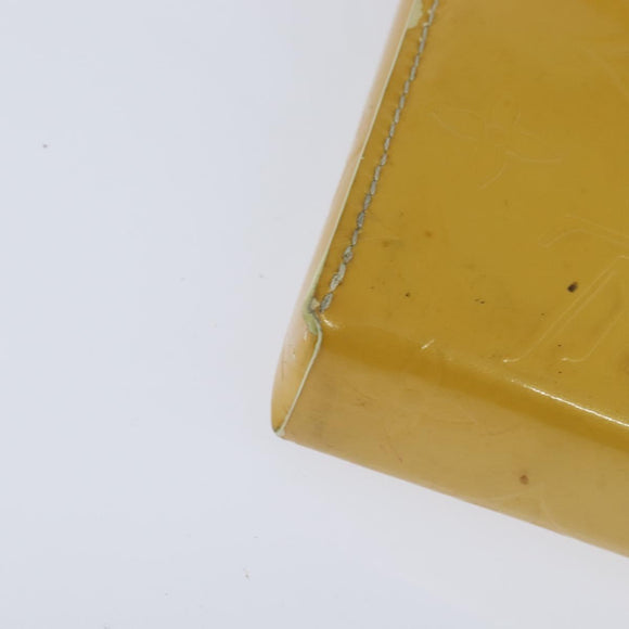 LOUIS VUITTON Monogram Vernis Walker Wallet Lime Yellow M91074 LV Auth BA6985