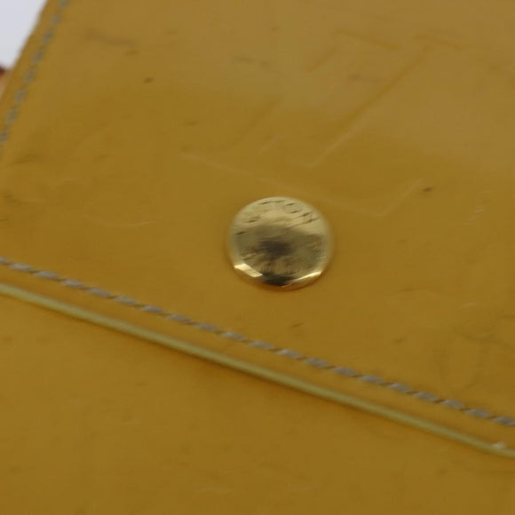 LOUIS VUITTON Monogram Vernis Walker Wallet Lime Yellow M91074 LV Auth BA6985