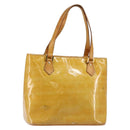 LOUIS VUITTON Monogram Vernis Houston Hand Bag Beige M91004 LV Auth BA6986-1
