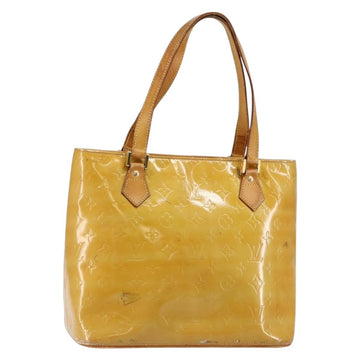 LOUIS VUITTON Monogram Vernis Houston Hand Bag Beige M91004 LV Auth BA6986