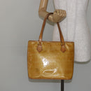 LOUIS VUITTON Monogram Vernis Houston Hand Bag Beige M91004 LV Auth BA6986-25