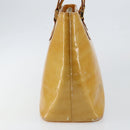 LOUIS VUITTON Monogram Vernis Houston Hand Bag Beige M91004 LV Auth BA6986-3