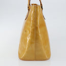LOUIS VUITTON Monogram Vernis Houston Hand Bag Beige M91004 LV Auth BA6986-4