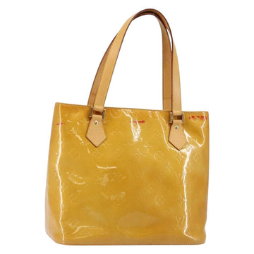 LOUIS VUITTON Monogram Vernis Houston Hand Bag Beige M91004 LV Auth BA6988