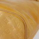 LOUIS VUITTON Monogram Vernis Houston Hand Bag Beige M91004 LV Auth BA6988-9