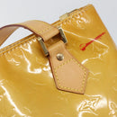 LOUIS VUITTON Monogram Vernis Houston Hand Bag Beige M91004 LV Auth BA6988-17