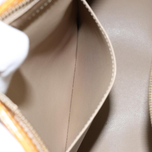 LOUIS VUITTON Monogram Vernis Houston Hand Bag Beige M91004 LV Auth BA6988