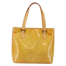 LOUIS VUITTON Monogram Vernis Houston Hand Bag Beige M91004 LV Auth BA6988-2