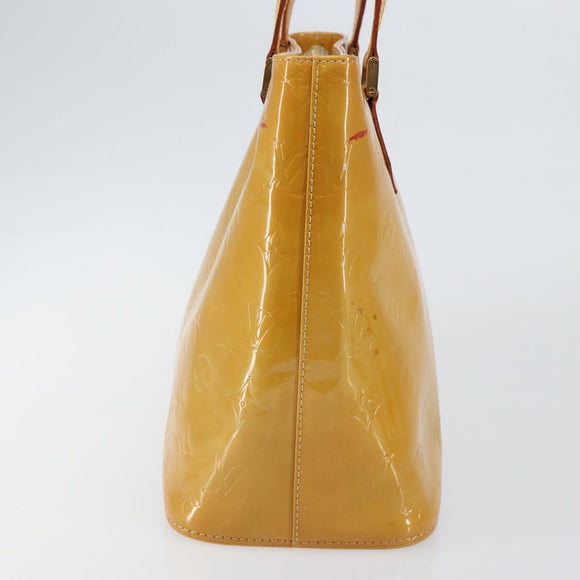 LOUIS VUITTON Monogram Vernis Houston Hand Bag Beige M91004 LV Auth BA6988