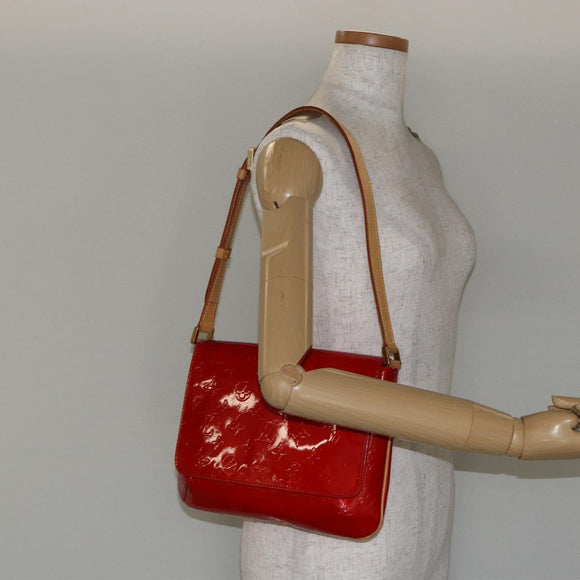 LOUIS VUITTON Monogram Vernis Thompson Street Bag Red M91094 Auth BA6993
