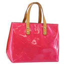LOUIS VUITTON Monogram Vernis Reade PM Hand Bag Fuchsia Pink M91221 Auth BA6996-1