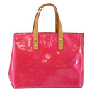LOUIS VUITTON Monogram Vernis Reade PM Hand Bag Fuchsia Pink M91221 Auth BA6996-13