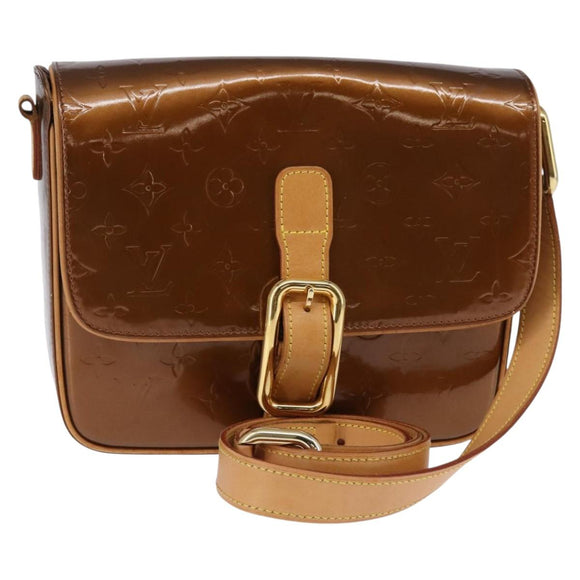 LOUIS VUITTON Monogram Vernis Christie GM Umhängetasche Bronze M91107 Auth BA6997