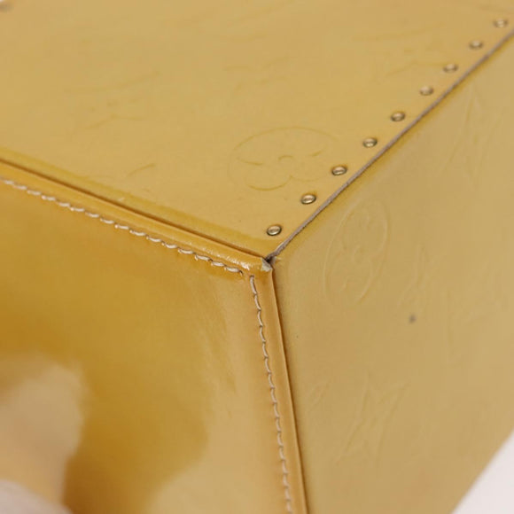 LOUIS VUITTON Monogram Vernis Bleecker Cosmetic Pouch Beige M91002 Auth BA6998