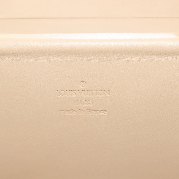 LOUIS VUITTON Monogram Vernis Bleecker Cosmetic Pouch Beige M91002 Auth BA6998