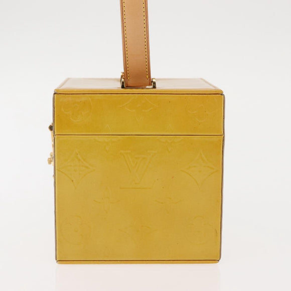 LOUIS VUITTON Monogram Vernis Bleecker Cosmetic Pouch Beige M91002 Auth BA6998