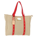 LOUIS VUITTON Antigua Hippo GM Tote Bag Beige Red M40032 LV Auth BA7007-1