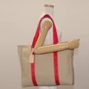 LOUIS VUITTON Antigua Hippo GM Tote Bag Beige Red M40032 LV Auth BA7007-23