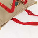 LOUIS VUITTON Antigua Hippo GM Tote Bag Beige Red M40032 LV Auth BA7007-6