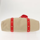 LOUIS VUITTON Antigua Hippo GM Tote Bag Beige Red M40032 LV Auth BA7007-5