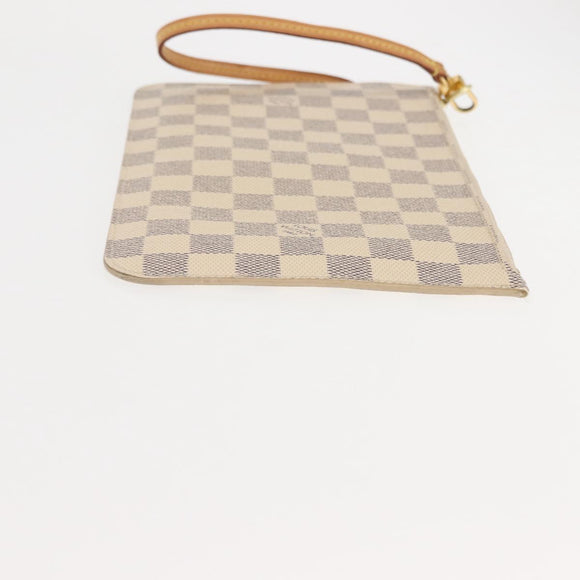 LOUIS VUITTON Damier Azur Neverfull MM Pouch LV Auth BA7011