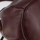 CARTIER Must Line Shoulder Bag Leather Bordeaux Gold Auth BA7014-16