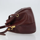 CARTIER Must Line Shoulder Bag Leather Bordeaux Gold Auth BA7014-4