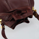 CARTIER Must Line Shoulder Bag Leather Bordeaux Gold Auth BA7014-6